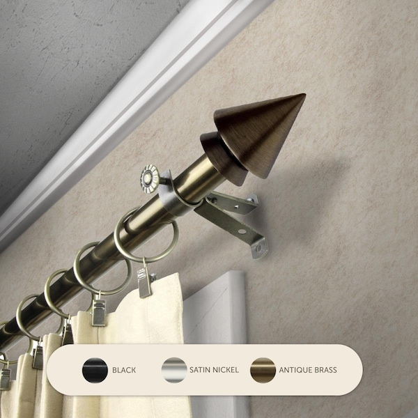 Kd 0.8125 in. Jacob Curtain Rod with 28 to 48 in. Extension, Antique Brass KD3719139 - main